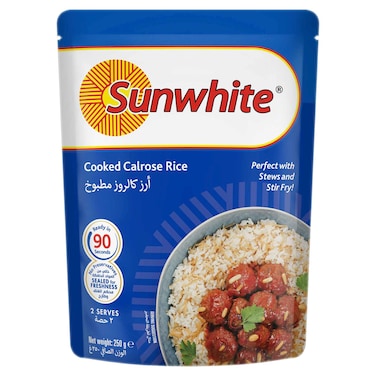 Sunwhite Cooked Calrose Rice, 250g