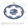Claytan WM Blue Oval Platter, 14 Inch