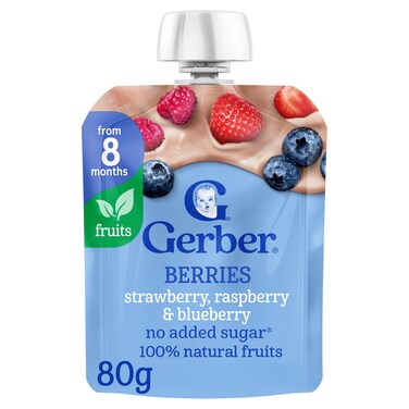 Gerber Berries Strawberry, Raspberry and Blueberry Fruit Puree, 80g