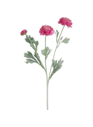 WEEN 3 Head Realistic Fake Flower Wedding Home Office Table Centerpiece Faux Floral- Peony (fuchsia)