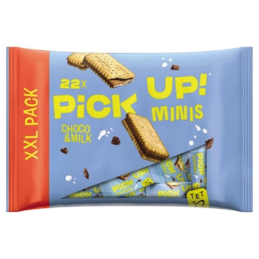 Pick Up Minis Choco and Milk Chocolate Biscuit Sandwiches, 233g