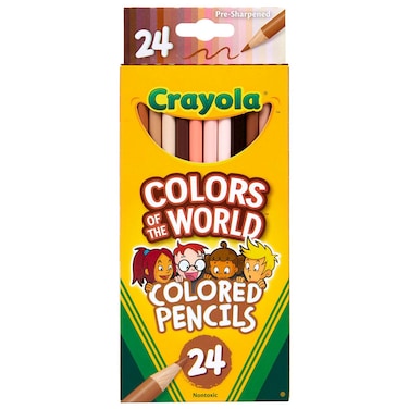 Crayola Colors of the World Colored Pencils, 24 PCS, Pre-Sharpened
