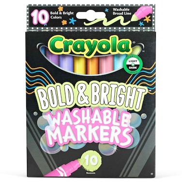 Crayola Bold and Bright Washable Broad Line Markers, 10 PCS
