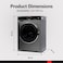 Daewoo Front Load Inverter Washing Machine DW-F0821BK, 8kg, Dark Grey