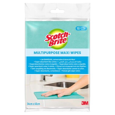 3M Scotch-Brite Multipurpose Maxi Wipes, 34x45cm, 10 PCS