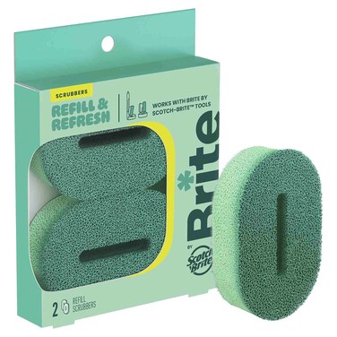 3M Brite Refill and Refresh Scrubber Refills for Brite by Scotch-Brite Tools, 2 PCS