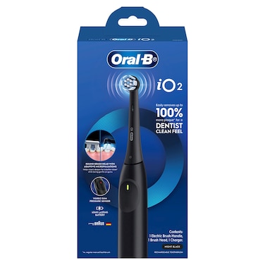 Oral-B iO2 Rechargeable Electric Toothbrush with Pressure Sensor, Night Black