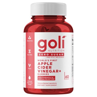 Goli Nutrition Zero Sugar Apple Cider Vinegar Plus Probiotic Gummies, 180g