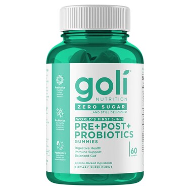 Goli Nutrition Zero Sugar Pre+Post+Probiotics Gummies, 180g