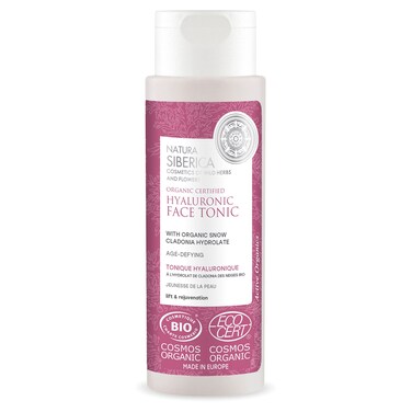 Natura Siberica Organic Certified Hyaluronic Face Tonic with Snow Cladonia Hydrolate Age-Defying, 150ml