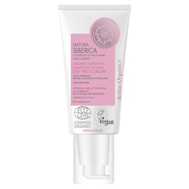 Natura Siberica Organic Certified Contour Lifting Day Face Cream with Snow Cladonia Hydrolate, Age-Defying, 50ml