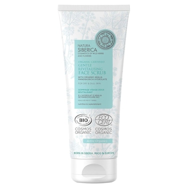 Natura Siberica Organic Certified Gentle Revitalising Face Scrub with Organic Aralia Mandshurica Hydrolate for Dry and Dull Skin, 100ml