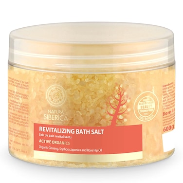 Natura Siberica Revitalizing Bath Salt with Organic Ginseng, Sophora Japonica and Rose Hip Oil, 600g