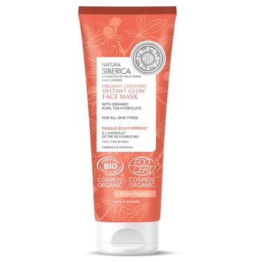 Natura Siberica Organic Certified Instant Glow Face Mask with Organic Kuril Tea Hydrolate for All Skin Types, 75ml