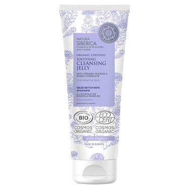 Natura Siberica Organic Certified Soothing Cleansing Jelly with Organic Rhodiola Rosea Hydrolate for Sensitive Skin, 140ml