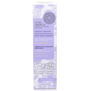 Natura Siberica Organic Certified Protective Moisturising Day Face Cream with Organic Rhodiola Rosea Hydrolate for Sensitive Skin, 50ml