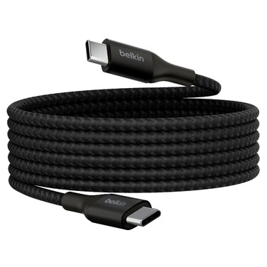 بيلكين كابل USB-C إلى USB-C مضفر بقدرة 240 واط لتوصيل الطاقة، أسود