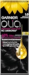 Garnier Olia Permanent Hair Dye 1.0 Deep Black, Ammonia-Free Hair Colour with 60% Oils, Long-Lasting Intense Colour and Up to 100% Grey Coverage