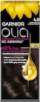 Garnier Olia Permanent Hair Dye 4.0 Dark Brown, No Ammonia, 60% Oils, Long-Lasting Colour, Up to 100% Grey Coverage