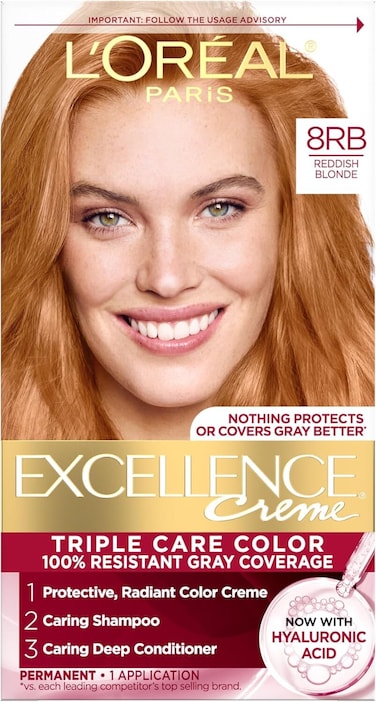 L&rsquo;Or&eacute;al Paris Excellence Cr&egrave;me Pro-Keratin Permanent Hair Colour, 8RB Reddish Blonde, 1 Application
