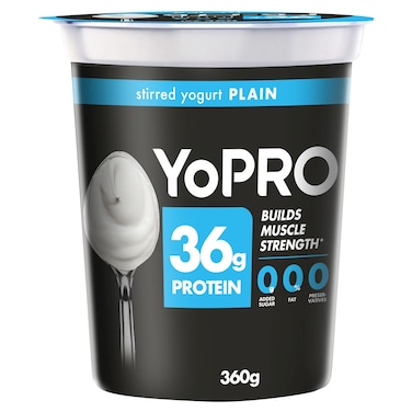 YoPRO High Protein Plain Stirred Yogurt, 360g