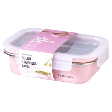 LocknLock Color Stainless Steel Container, Pink, 600ml