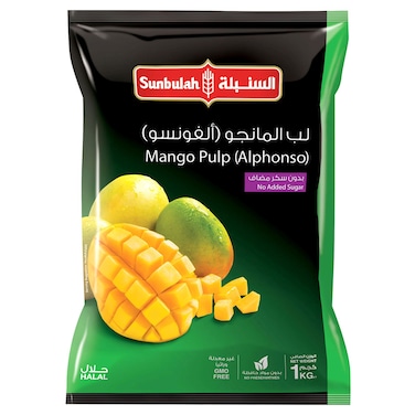 Sunbulah Mango Pulp Alphonso No Added Sugar, 1kg