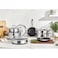 Nutricook Eterna Stainless Steel Cookware Set with Glass Lids, 12 PCS Set