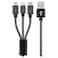 Hyphen 3-in-1 Braided Charging Cable with USB-A to Micro USB, Lightning and USB-C Connectors, 1m