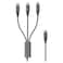 Cellairis Premium Nylon 3-in-1 PD 100W Charging Cable, Grey