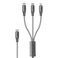 Cellairis Premium Nylon 3-in-1 PD 100W Charging Cable, Grey