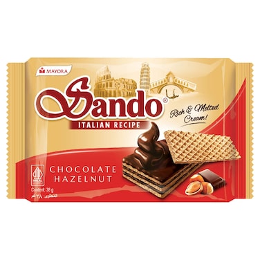 Mayora Sando Chocolate Hazelnut Italian Recipe Wafer, 38g