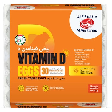 Al Ain Farms Vitamin D Medium Fresh Table Eggs, 30 Eggs