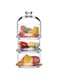 Biandeco 3-Tier Glass Stacking Apothecary Small Jars with Lid, Stackable Storage Container for Food, Candy, Biscuit, Cookie Chocolate, Pastries - Kitchen and Bathroom Organizer