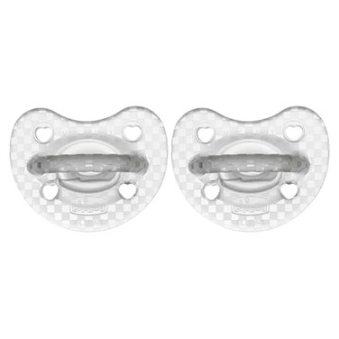 Chicco PhysioForma Crystal Soft Silicone Soother 16-36m, Transparent, 2 PCS