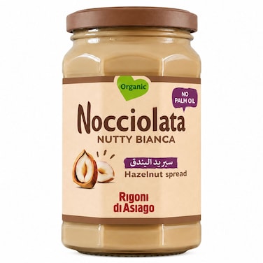 ريجوني دي أسياغو نوتشيولاتا جوزي بيانكا كريمة البندق العضوية، 250 غرام
