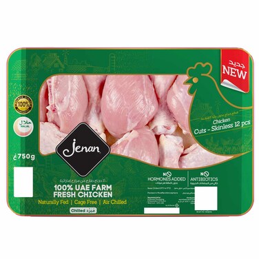 Jenan Fresh Chicken 12 Cuts Skinless, 750g