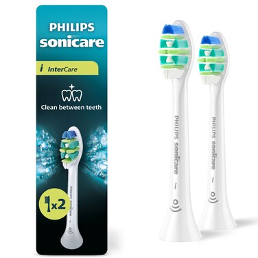 Philips Sonicare InterCare Electric Toothbrush Replacement Brush Heads, White, Pack of 2