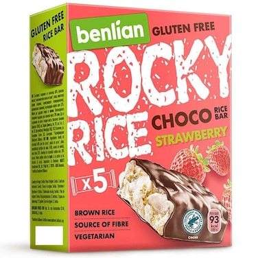 Benlian Rocky Rice Bars Choco Strawberry, 18g, Pack of 5