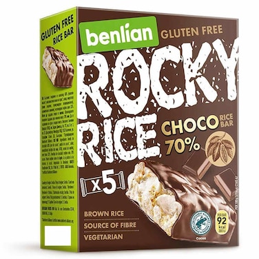 Benlian Rocky Rice Bars Dark Chocolate 70%, 18g, Pack of 5