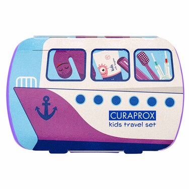 Curaprox Kids Travel Set Toothpaste and Toothbrush, Purple