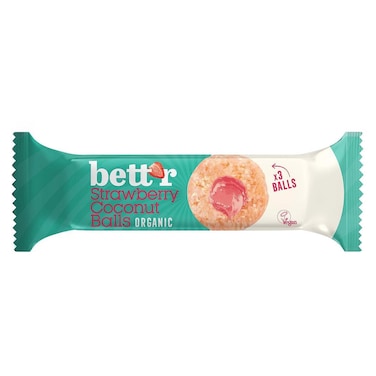 Bettr Organic Vegan Strawberry Coconut Balls, 45g