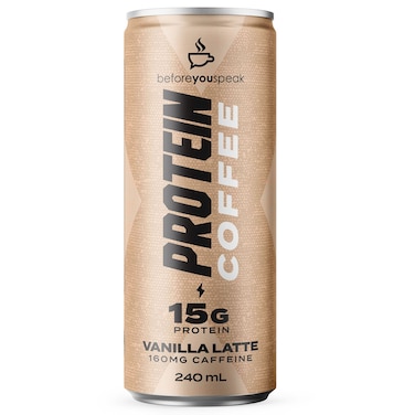 Before You Speak Protein Coffee Vanilla Latte Ready-to-Drink Coffee, 240ml