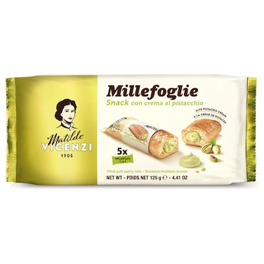 Matilde Vicenzi Millefoglie Puff Pastry Rolls with Pistachio Cream, 125g