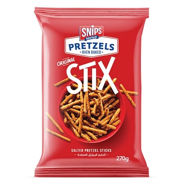 Snips Original Salted Oven-Baked Pretzel Stix, 270g