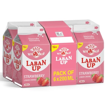 Safa Laban Up Strawberry Laban Drink, 200ml, Pack of 6