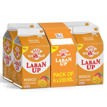 Safa Laban Up Mango Laban Drink, 200ml, Pack of 6