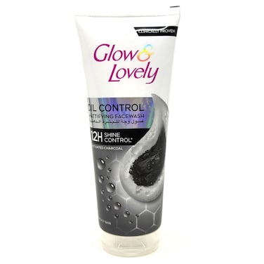 Glow and Lovely Oil Control Mattifying Face Wash, Activated Charcoal, 12-Hour Shine Control, For Oily Skin, 100ml