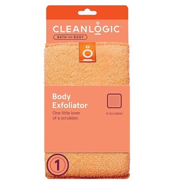 Cleanlogic Bath and Body Exfoliating Body Scrubber, Peach, 1 Scrubber