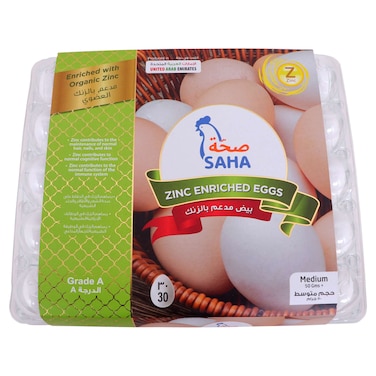 Saha Zinc Enriched Grade A Medium Eggs, 30 PCS